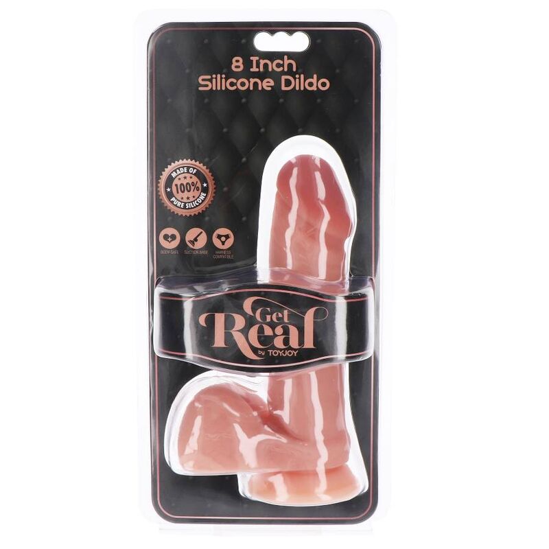 GET REAL - DILDO SILICONA 20,5 CM CON TESTÍCULOS NATURAL