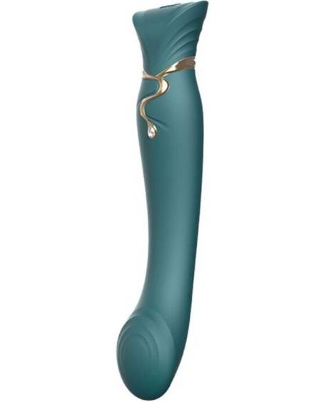 Vibrador ZALO Queen G-spot PulseWave com detalhes dourados e adorno Swarovski