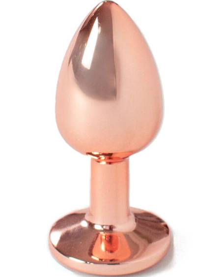 Plug anal metálico SECRETPLAY em ouro rosa, tamanho S, com 7 cm