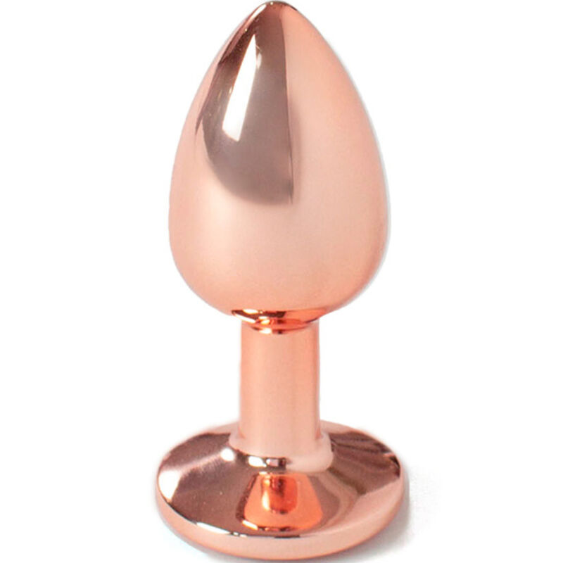 Plug anal metálico SECRETPLAY em ouro rosa, tamanho S, com 7 cm