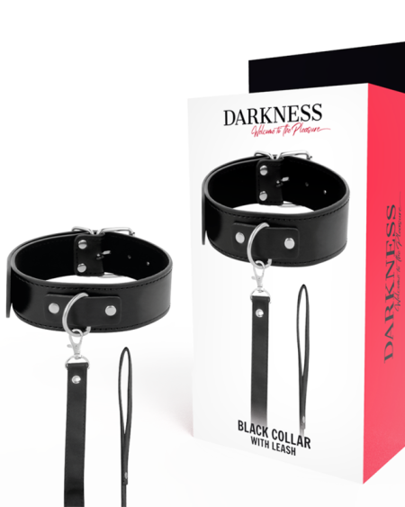 DARKNESS - COLLAR DE POSTURA CON CADENA LEATHER