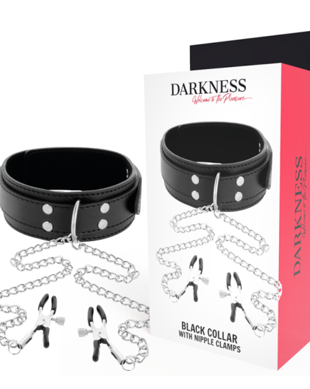 DARKNESS - COLLAR CON PINZAS PARA PEZONES NEGRO