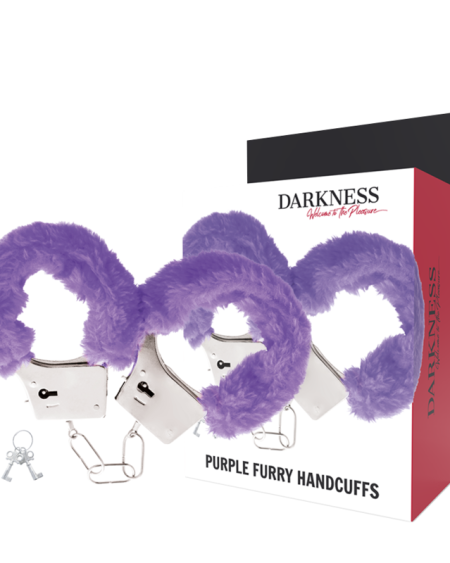 Algemas metálicas forradas DARKNESS BONDAGE, ligadas por uma corrente de metal