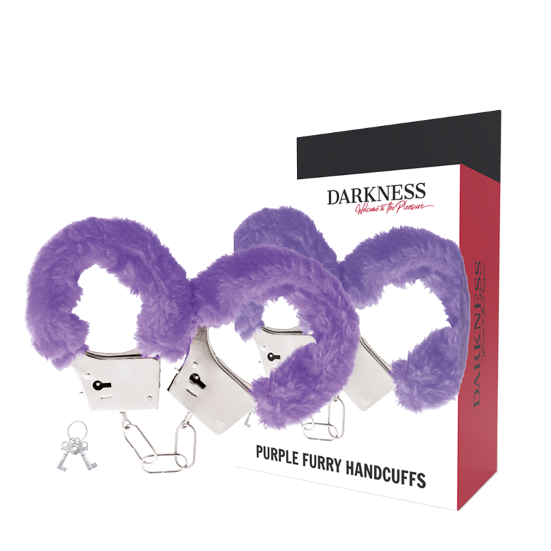 Algemas metálicas forradas DARKNESS BONDAGE, ligadas por uma corrente de metal