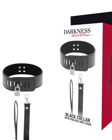 DARKNESS - COLLAR BDSM CON CANDADO NEGRO