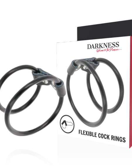 Anel Flexível Duplo para o Pénis Darkness