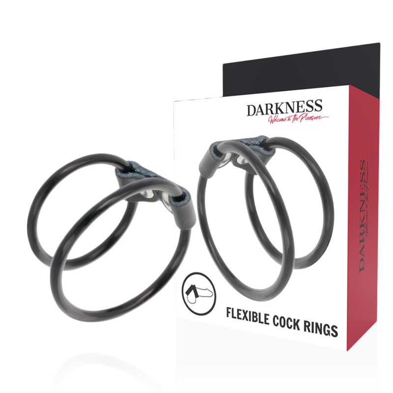 Anel Flexível Duplo para o Pénis Darkness