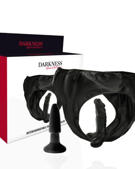 DARKNESS - PANTIES CON PLUG Y DILDO INTERCAMBIABLE