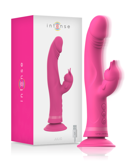 Vibrador rabbit Julio da Intense em silicone rosa