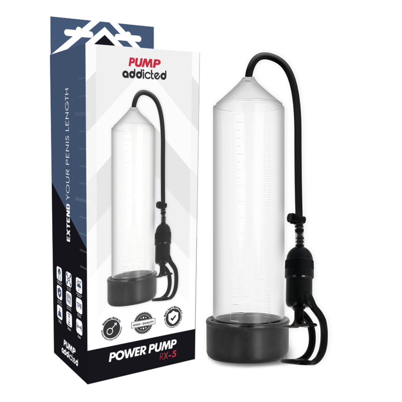 Bomba de Ereção RX5 Transparente da Pump Addicted