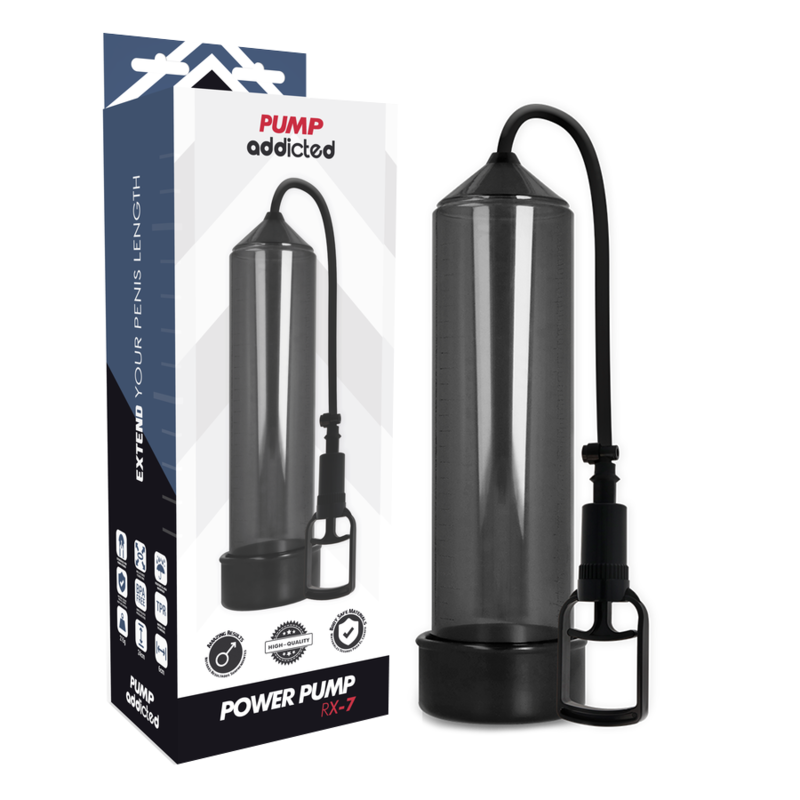 PUMP ADDICTED - BOMBA ERECCIÓN RX7 TRANSPARENTE - NEGRO
