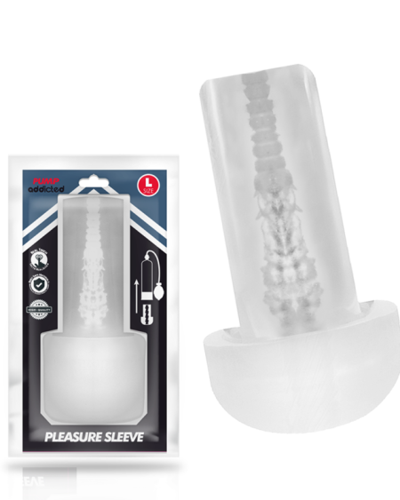 Masturbador transparente PUMP ADDICTED Pleasure Sleeve em TPE