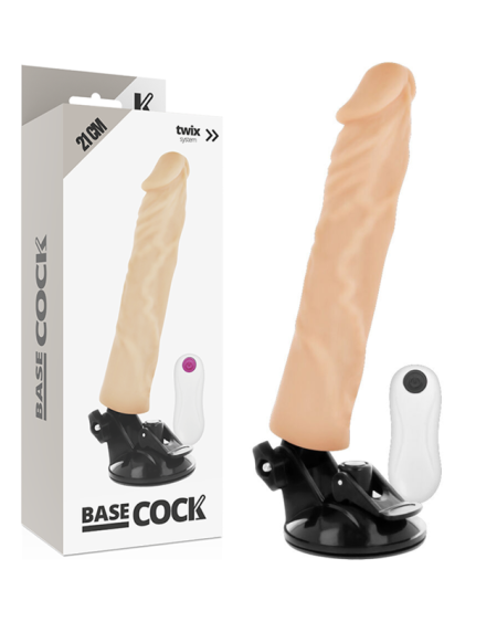 Vibrador realístico BASECOCK com controlo remoto natural