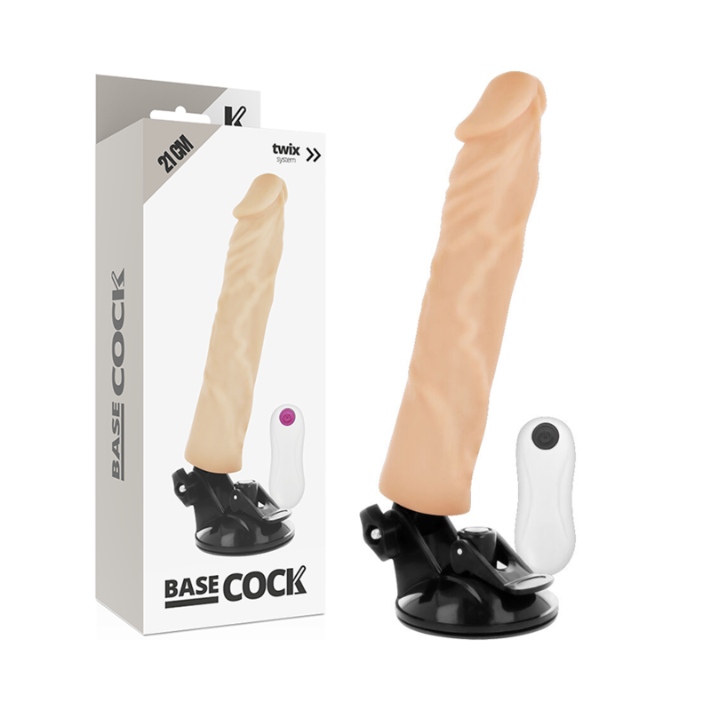 Vibrador realístico BASECOCK com controlo remoto natural