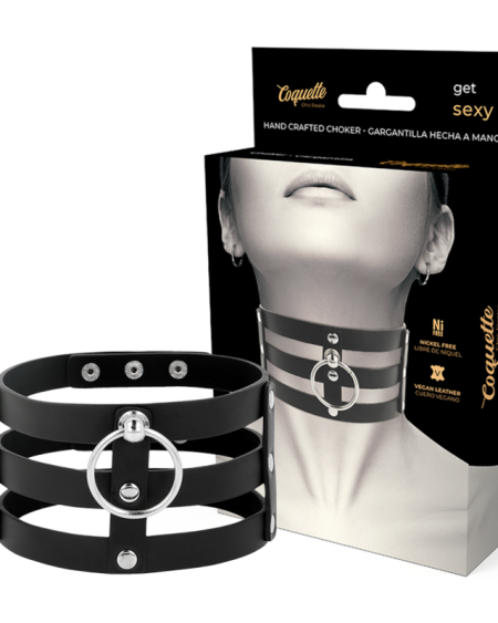 COQUETTE CHIC DESIRE - CHOKER CUERO VEGANO ESTILO FETISH