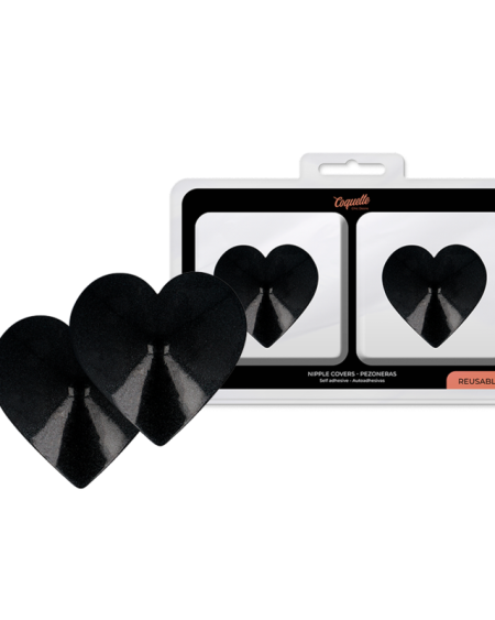 COQUETTE CHIC DESIRE - CUBRE PEZONES METAL CORAZONES NEGROS