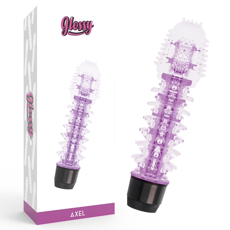 Vibrador clássico Axel da GLOSSY, disponível em lilás, preto e rosa