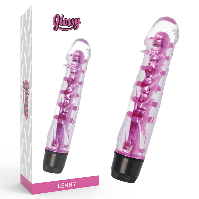 Vibrador clássico GLOSSY LENNY, de forma ergonómica