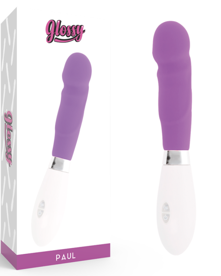 Vibrador curvo GLOSSY Paul, com ponta arredondada e 10 modos de vibração