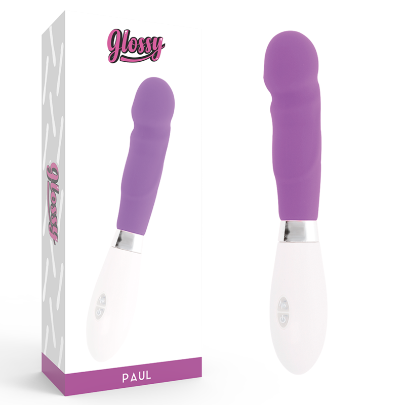 Vibrador curvo GLOSSY Paul, com ponta arredondada e 10 modos de vibração