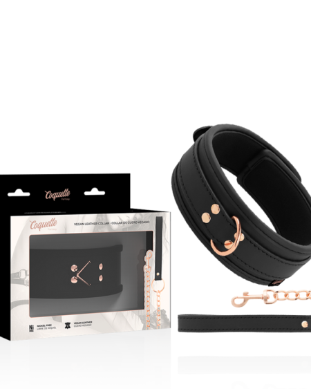 COQUETTE CHIC DESIRE - FANTASY COLLAR CUERO VEGANO CON CORREA Y FORRO DE NEOPRENO