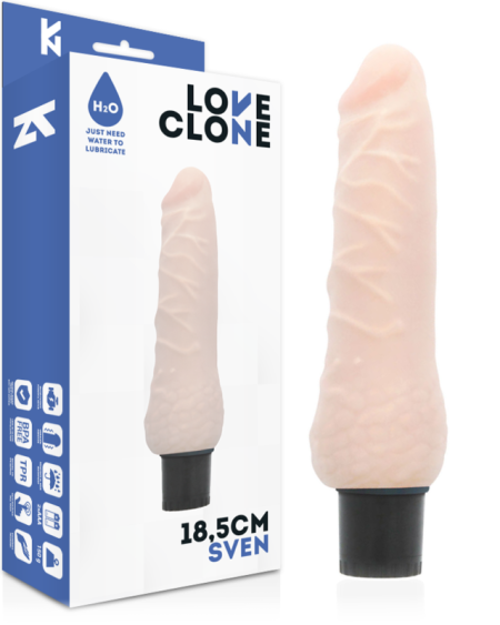 Vibrador realístico Loveclone Sven com auto-lubrificação