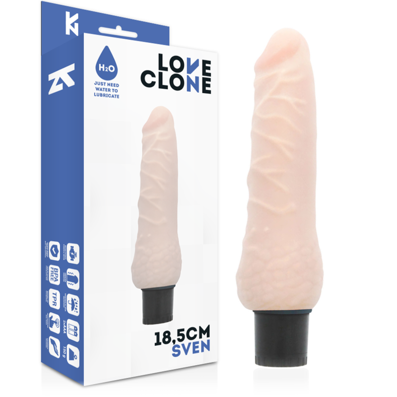 Vibrador realístico Loveclone Sven com auto-lubrificação