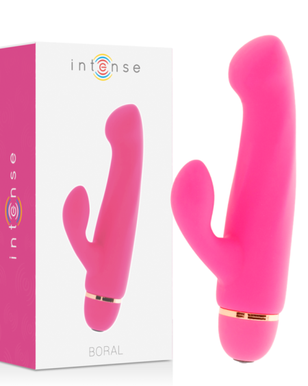 Vibrador coelho Boral da INTENSE HIGH TECH com ponta curva e estimulador clitoriano