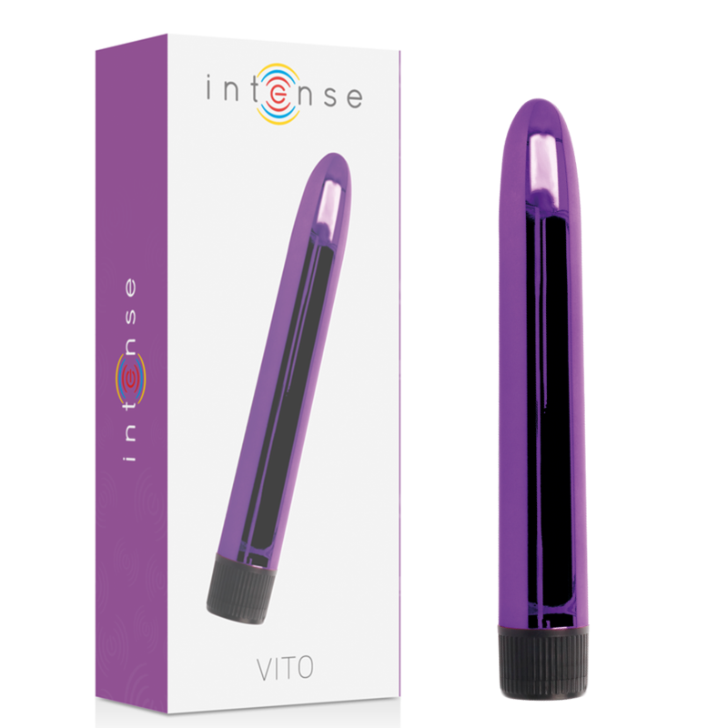 Vibrador clássico VITO da INTENSE FUN TOYS, disponível em lilás, preto e rosa