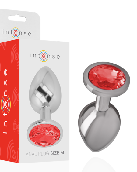 Plug anal metal com cristal vermelho da marca Intense