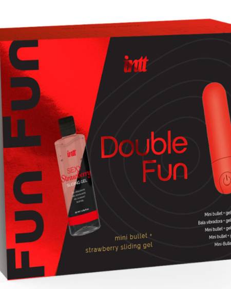 Kit Double Fun da INTT RELEASES com bola vibradora e gel de massagem de morango