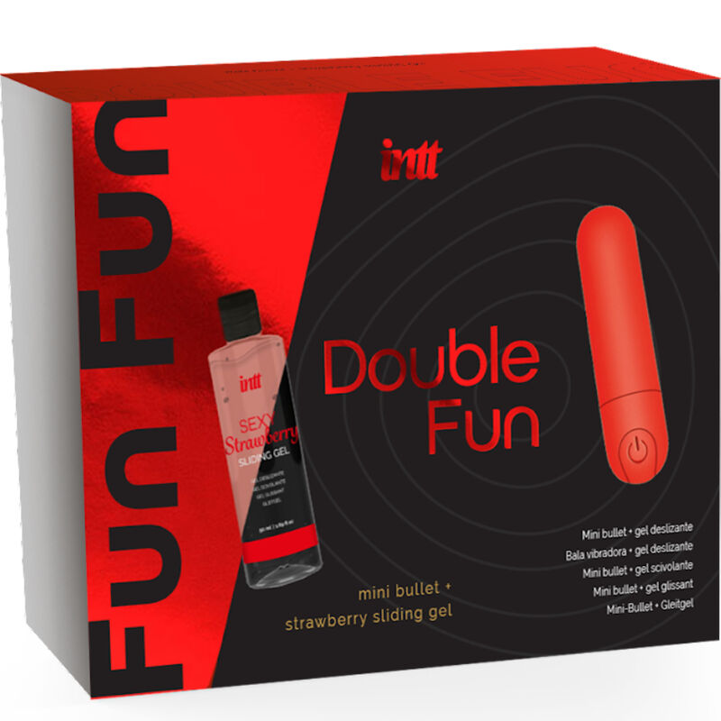 Kit Double Fun da INTT RELEASES com bola vibradora e gel de massagem de morango