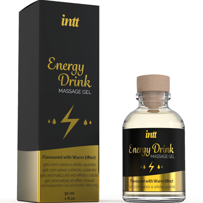 INTT MASSAGE & ORAL SEX - GEL DE MASAJE CON SABOR A BEBIDA ENERGÉTICA Y EFECTO CALOR