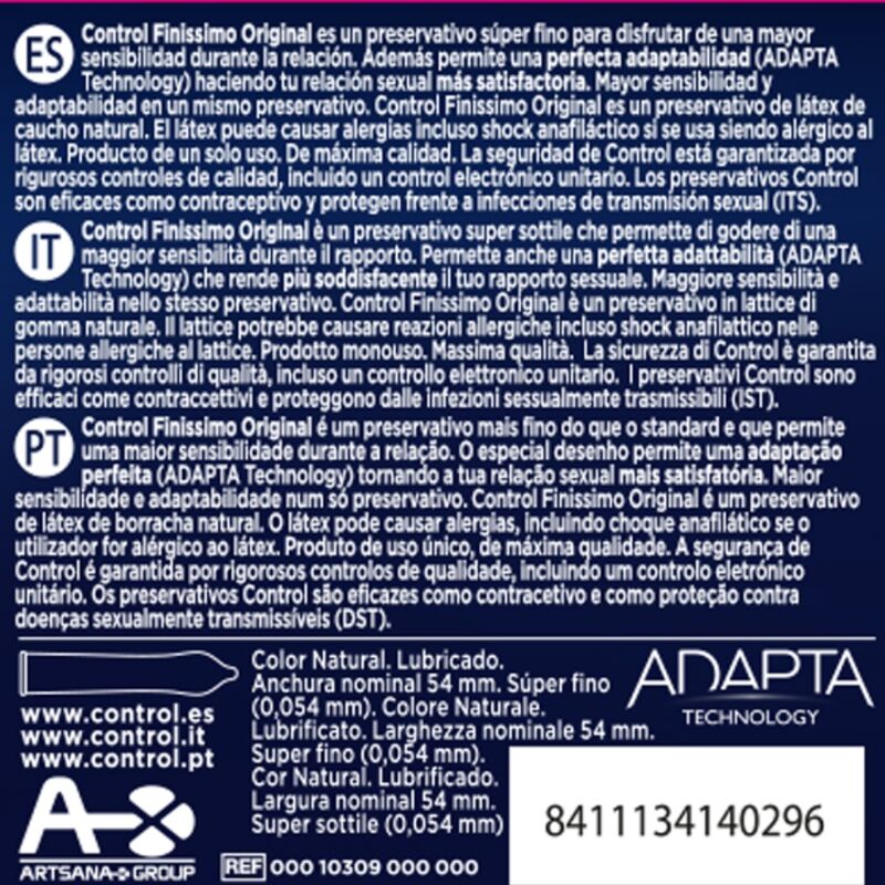 Preservativos CONTROL FINISSIMO - caixa com 3 unidades
