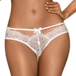 Cueca branca de renda floral Adore Me da PENTHOUSE, tamanho L/XL