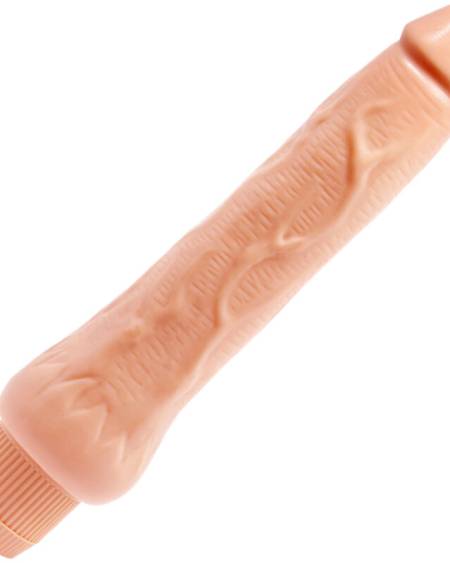 Vibrador realista Barbara BAILE VIBRATORS em cor de pele, com eixo texturizado