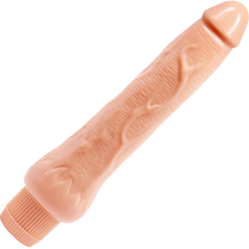Vibrador realista Barbara BAILE VIBRATORS em cor de pele, com eixo texturizado