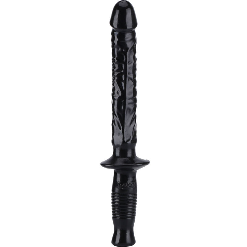 Dildo realista GET REAL The Manhandler, com eixo marmoreado e pega de estilo bastão de polícia