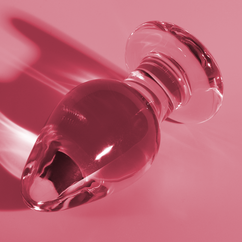 NEBULA SERIES BY IBIZA - MODELO 3 PLUG CRISTAL TRANSPARENTE 11 CM -O- 5 CM - ROSA