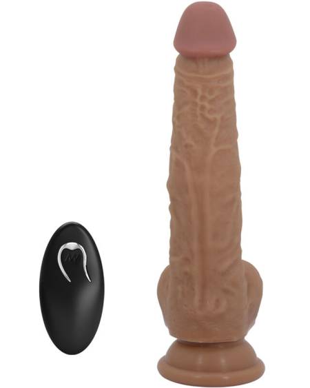 Dildo Jonathan da Pretty Love com controlo remoto e 3 vibrações em silicone