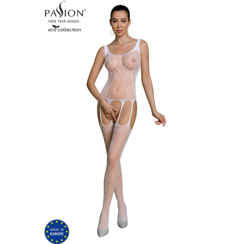 PASSION - ECO COLLECTION BODYSTOCKING ECO BS007 NEGRO - BLANCO