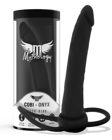 Arnês para dupla penetração COBI ONYX da MYTHOLOGY em silicone.