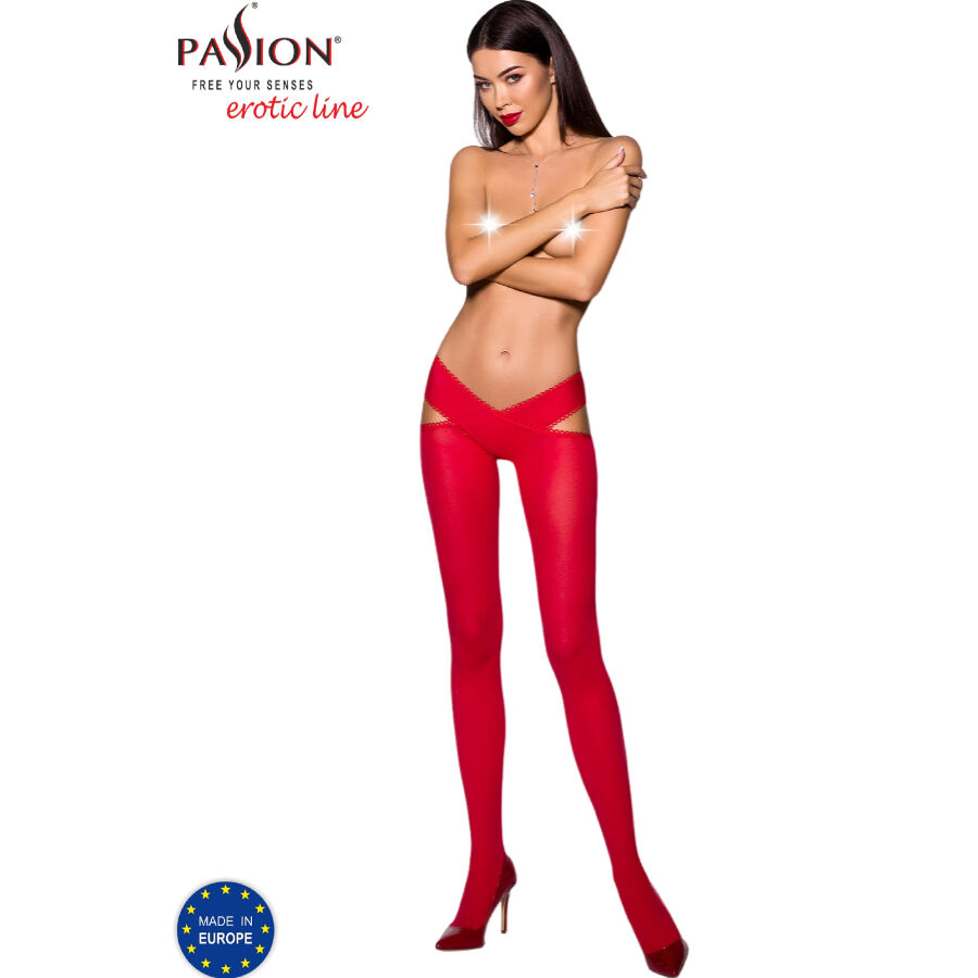PASSION - TIOPEN 005 MEDIAS NEGRO 3/4 60 DEN - ROJO, 3/4
