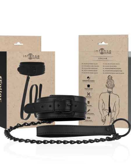 Collar de couro vegano INTENSE FETISH