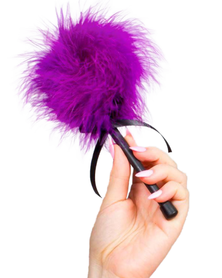 Pluma de marabu SECRETPLAY disponível em lilás ou vermelho