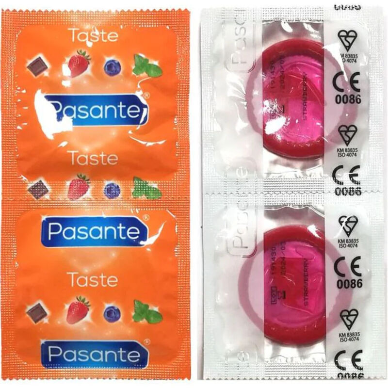 Embalagem PASANTE de preservativos com sabor, com 144 unidades