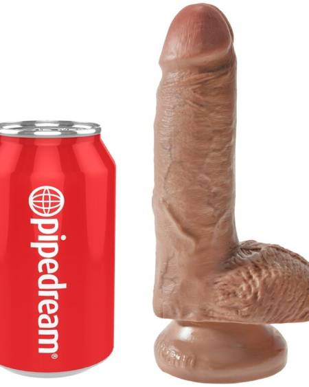 KING COCK - PENE REALÍSTICO CON TESTÍCULOS 13.2 CM CARAMELO