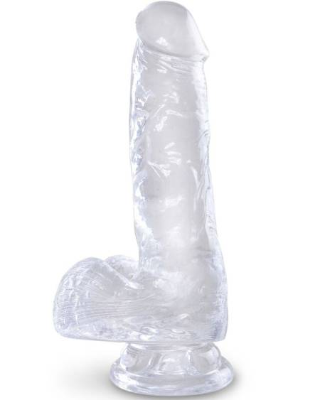 KING COCK - CLEAR PENE REALÍSTICO CON TESTÍCULOS 13.5 CM TRANSPARENTE