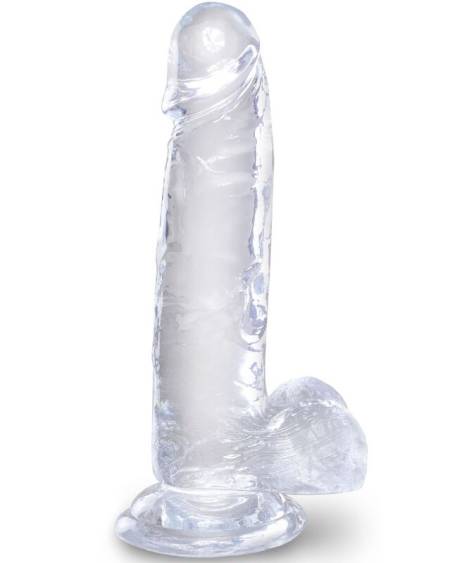 KING COCK - CLEAR PENE REALÍSTICO CON TESTÍCULOS 15.2 CM TRANSPARENTE