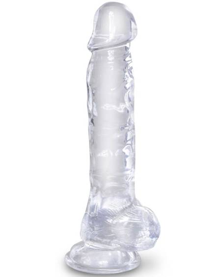 KING COCK - CLEAR PENE REALÍSTICO CON TESTÍCULOS 16.5 CM TRANSPARENTE
